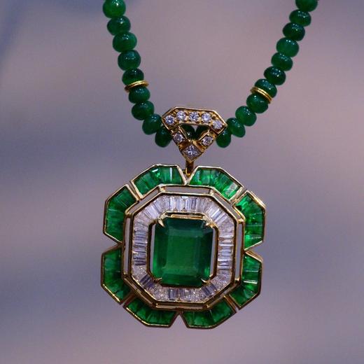 1.91ct 11.37g 祖母绿项链 商品图1