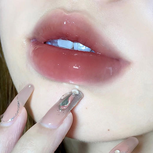 【水灵灵的冰茶果感镜面唇釉】HERORANGE~夏日氛围直接捏了，冰茶果感镜面唇釉素颜黄黑皮也很合适，持久不易掉色水光透明圆管玻璃唇彩女QQ 商品图0