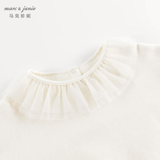 马克珍妮女童优雅网纱领宽松纯棉卫衣2024年秋装新款241093 商品图4