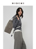 HIDEMI 进口澳洲极细美利奴羊毛圆领绑带设计感多穿式长袖毛衣 炭灰色/原白色 商品缩略图3