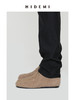 HIDEMI 系带复古做旧感进口磨毛牛反绒牛皮中帮方头内增高式踝靴短靴 卡其米/勃艮第酒红 商品缩略图13