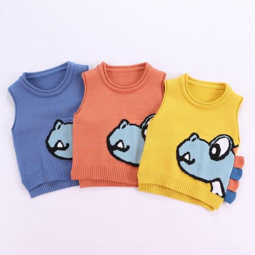 男女童针织马甲春秋外穿V领开衫宝宝毛衣婴儿毛线卡通背心 商品图3