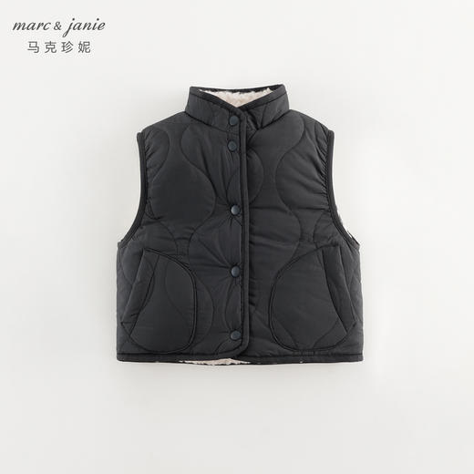 马克珍妮男女童双面穿仿羊羔绒马甲秋冬新款241105 商品图2
