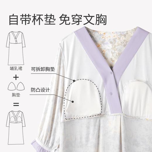 雅特茂（凉感·可拆胸垫）优可丝孕妇待产裙喂奶睡裙连衣裙夏季薄款 商品图2