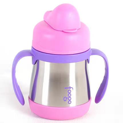 膳魔师儿童狮子不锈钢吸管杯保温杯带手柄防漏婴儿水杯宝宝学饮杯 商品图2