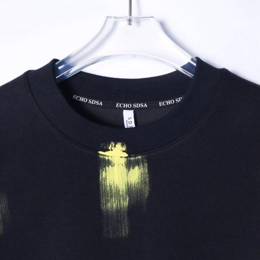 新款潮流复古几何图案手绘印染宽松时尚圆领休闲长袖卫衣 商品图3