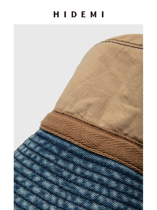 HIDEMI 多重水洗牛仔系列经典渔夫帽 勃艮第酒红/水洗牛仔蓝/碳黑色 商品图11