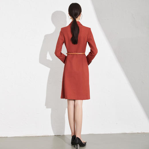 艾尚臣职业连衣裙2024年教师面试女装播音主持人秋季新款西装裙子送腰带 商品图4