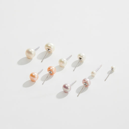 礼兰 S925银天天开心淡水珍珠耳钉套装 商品图2