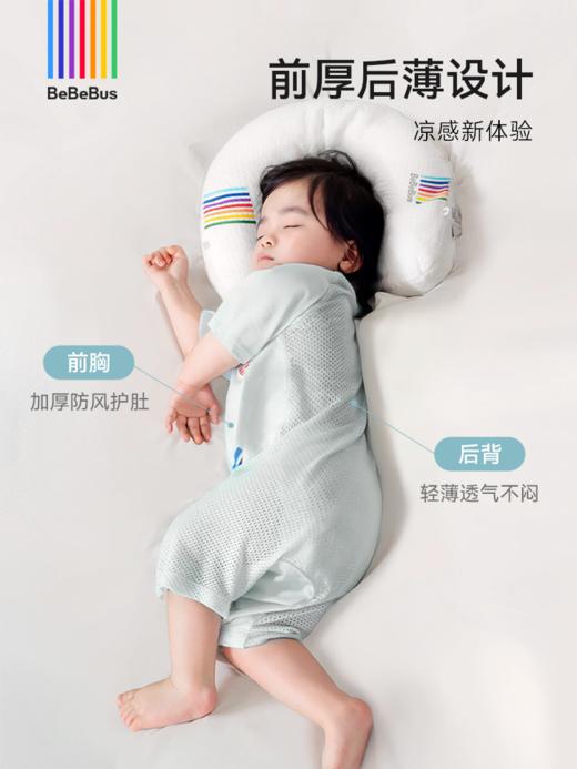 BeBeBus小凉风婴儿睡袋 夏季薄款分腿短袖连体睡衣 吸汗透气防踢被 商品图5