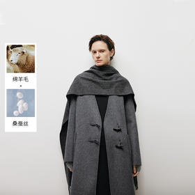 【商场同款】麦檬冬长高级灰色外套大衣5EA170491