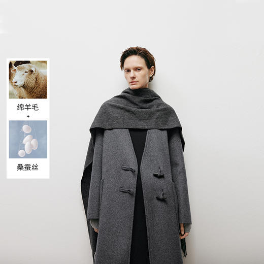 【商场同款】麦檬冬长高级灰色外套大衣5EA170491 商品图0