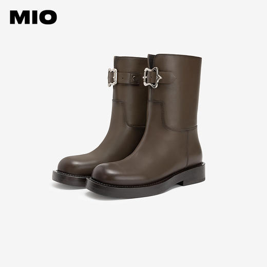 MIO米奥秋冬美式复古棕色西部牛仔靴美拉德厚底骑士靴女M245695321 商品图2
