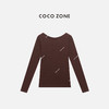 COCO ZONE 100绵羊毛长袖打底衫显瘦圆领T恤CC1C1832 商品缩略图1