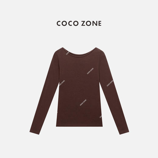 COCO ZONE 100绵羊毛长袖打底衫显瘦圆领T恤CC1C1832 商品图1