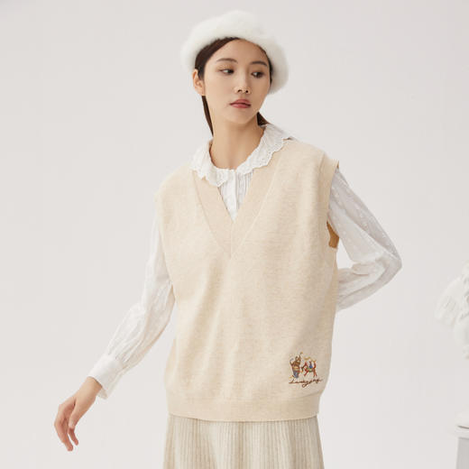 谜底白衬衫长袖女士2024秋新品复古田园风荷叶边领衬衣243MC1007 商品图0