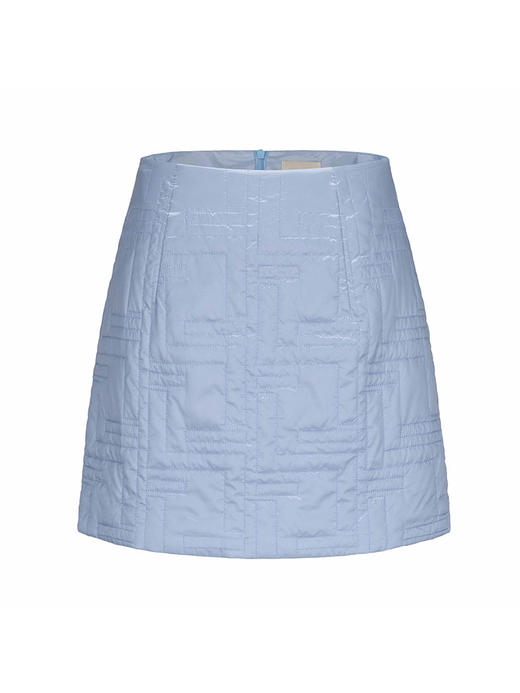 【冰雪精灵】冰川蓝绗缝夹棉直身短裙 商品图4