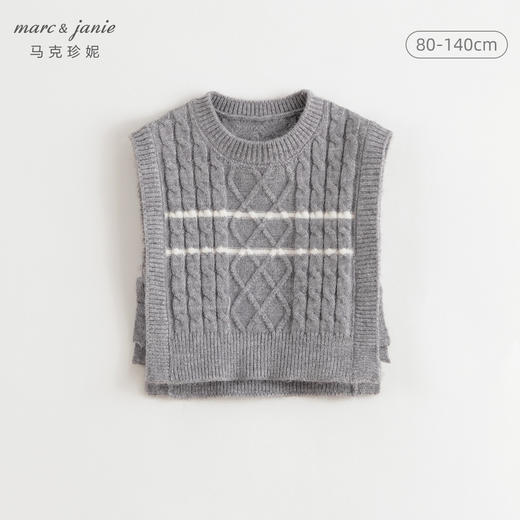 马克珍妮女童复古英伦休闲针织马甲2024年秋冬新款241683 商品图1