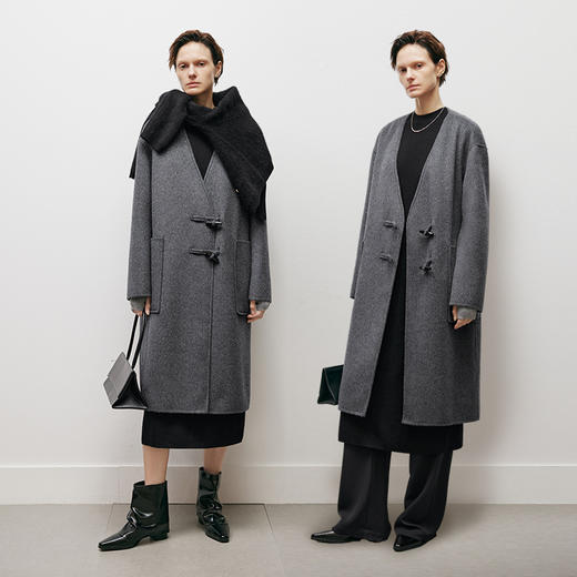 【商场同款】麦檬冬长高级灰色外套大衣5EA170491 商品图4