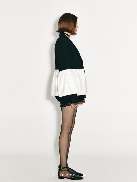 【雪山倒影】亮片粗花呢拼接设计造型外套 商品图3