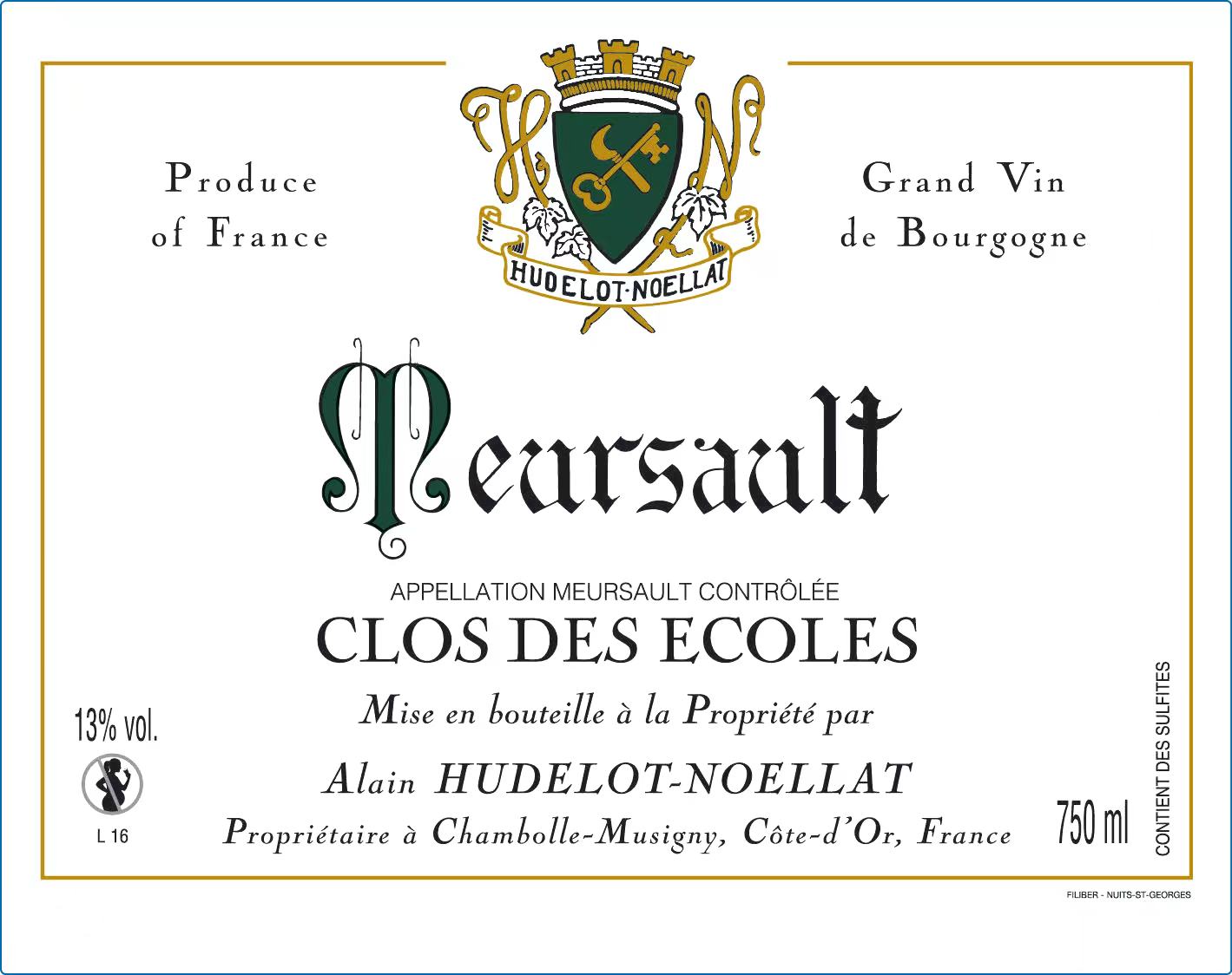 「跨境」2021诺亚酒庄默尔索学堂园白葡萄酒 Hudelot Noellat Meursault Clos l'Ecole