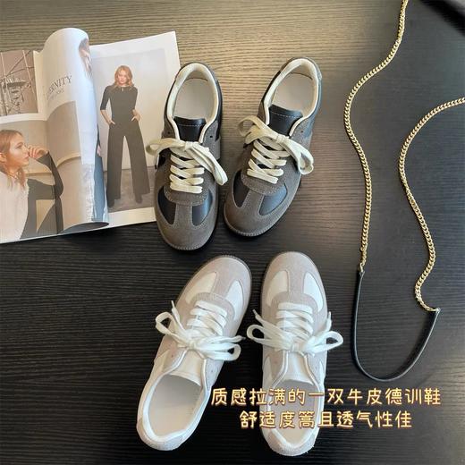 强推！暴走不累~复古德训鞋！头层牛皮防滑舒适休闲运动鞋 商品图1