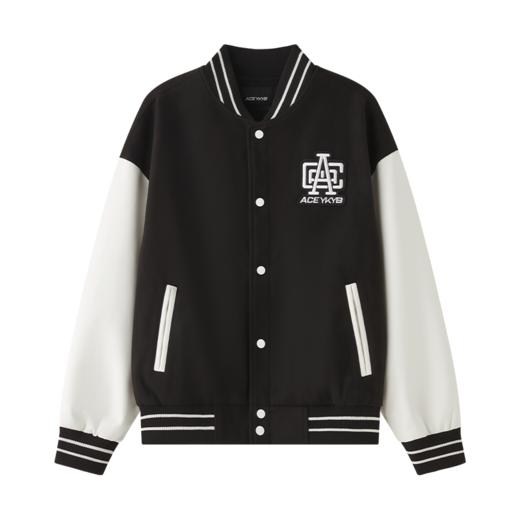 YKYB黄子韬拼接呢料耐磨挺括黑白撞色美式宽松百搭外套夹克 商品图5