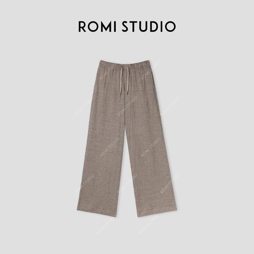 ROMI STUDIO“天生松弛”亚麻棉混纺肤感松紧腰直筒睡裤 24SSK428 商品图0