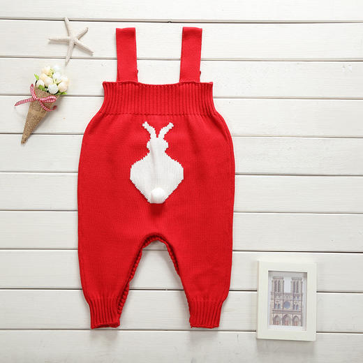 春宝宝背带裤秋纯棉哈衣0一3岁婴儿连体衣儿童毛线连体爬服冬衣服 商品图2