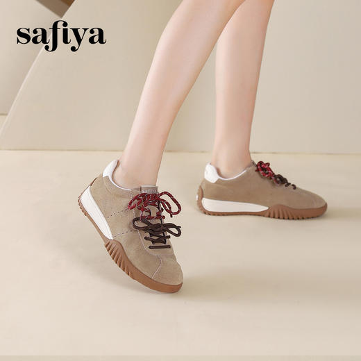Safiya/索菲娅2024秋潮流双拼系带透气软底轻便休闲百搭阿甘鞋 SF43112437 商品图3