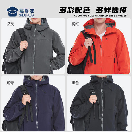【户外软壳风衣外套】户外防风保暖夹克外套 男女同款连帽宽松外套 WT401 商品图6