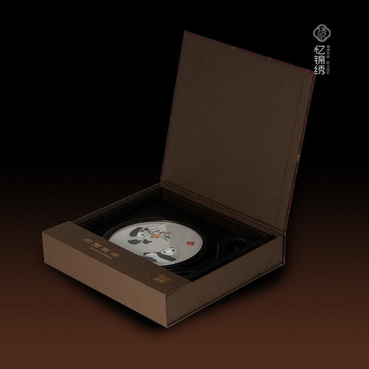 蜀绣柿柿如意双熊猫如意框非遗手工工艺 商品图4