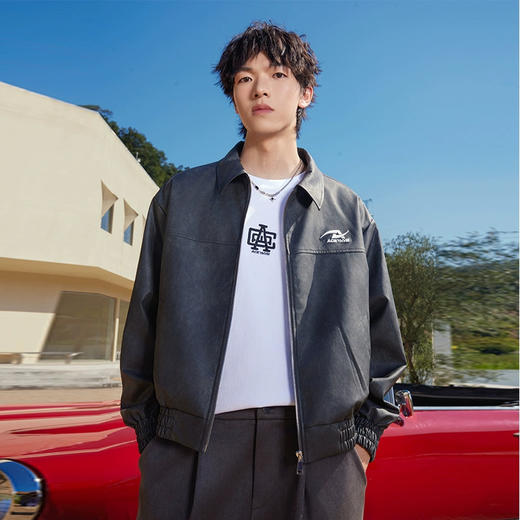 【YKYB徐艺洋同款】黄子韬官方店情侣复古水洗做旧PU皮机车夹克秋季皮衣外套 商品图2