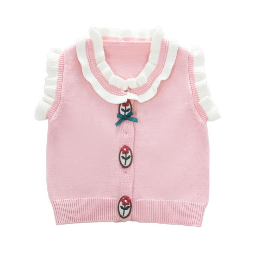 女童针织马甲春秋外穿2023宝宝毛衣婴儿毛线马夹婴儿毛衣背心 商品图4