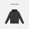 COCO ZONE 设计感简约半开领T恤气质连帽女上衣CC2C1895 商品缩略图0