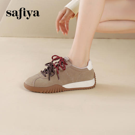 Safiya/索菲娅2024秋潮流双拼系带透气软底轻便休闲百搭阿甘鞋 SF43112437 商品图4