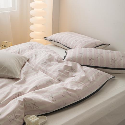 多喜爱 好朋友系列 高密全棉卡通数码印花三/四件套 粉色蝴蝶结/平行灰蓝 商品图3