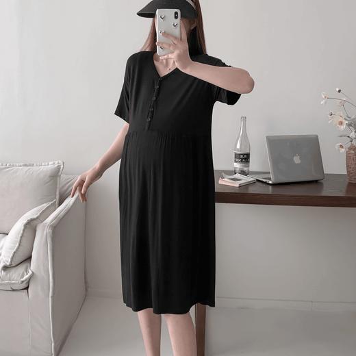 (不怕热)薄款产检裙哺乳睡裙莫代尔睡衣外穿孕期产后喂奶住院产房 商品图3