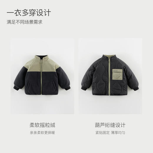 马克珍妮男童双面穿撞色夹棉外套2024秋冬新款241066 商品图1