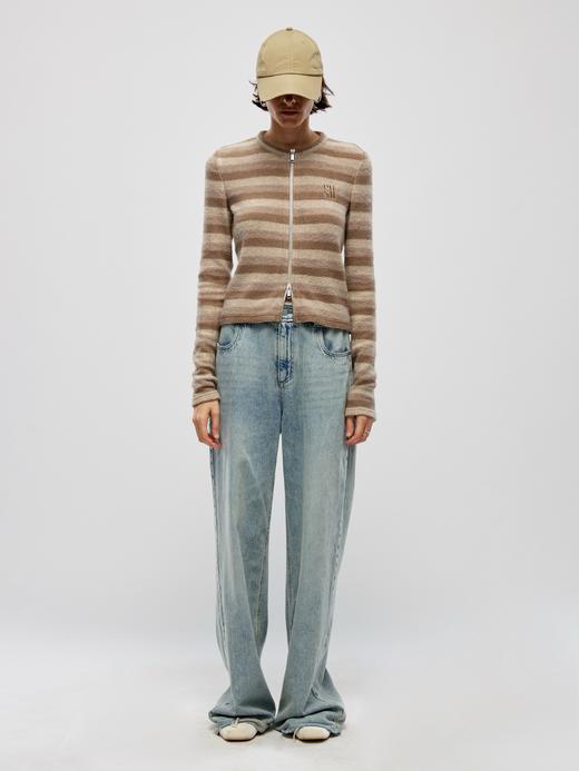 撞色条纹开衫 商品图0