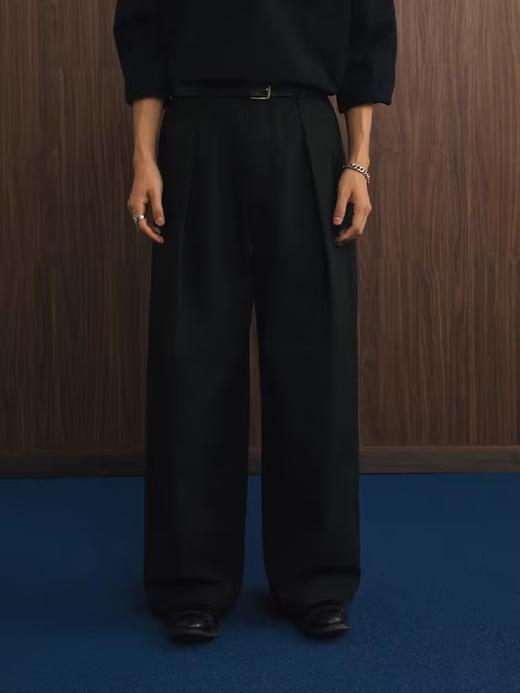 SUPERTOFU(SPTF)/YG-AW24-P131/抗皱垂感 橡筋腰头 阔身长裤 商品图3