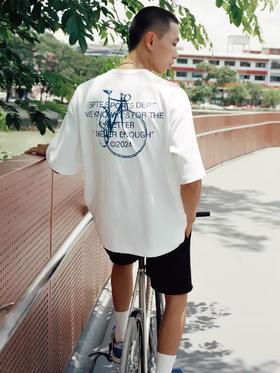 SUPERTOFU(SPTF)/CDT-SS24-T028/凉感抗皱排汗 自行车图案 短袖T恤