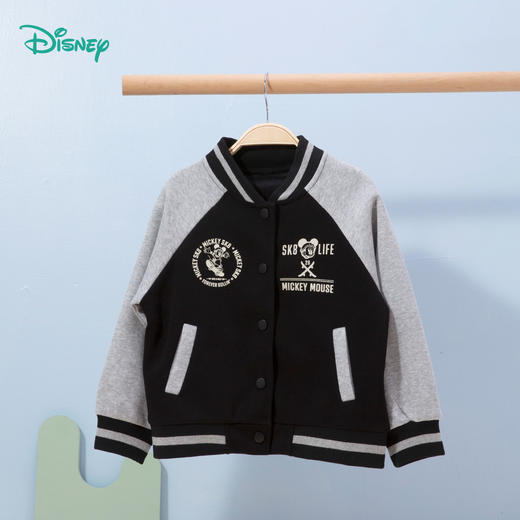 迪士尼【撞色棒球服】24秋季新款男童外套中大童运动休闲夹克百搭开衫HSND24050 商品图1