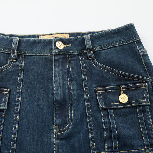 谜底牛仔直筒裤女2024秋季新品复古风高腰时髦宽松长裤243MK0993 商品图3