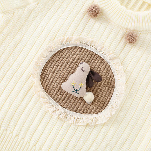 女童针织花边马甲春秋卡通背心宝宝坎肩外穿套头毛衣婴儿毛线马夹 商品图3