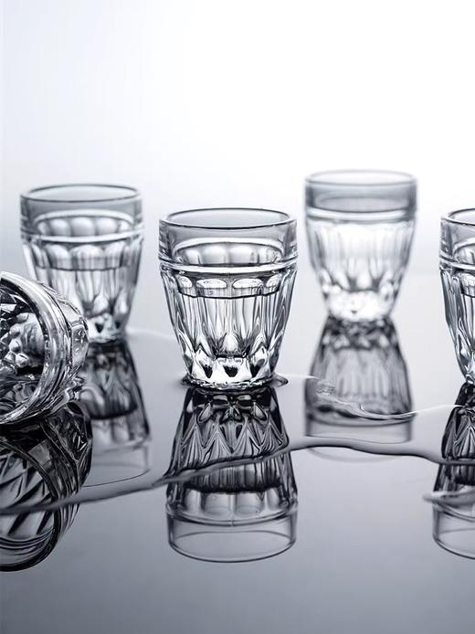 捷克进口 欧式经典水晶玻璃白酒杯一口杯小号 家用创意烈酒杯浮蓝经典松花系列白酒杯（六只装）45ml 商品图3