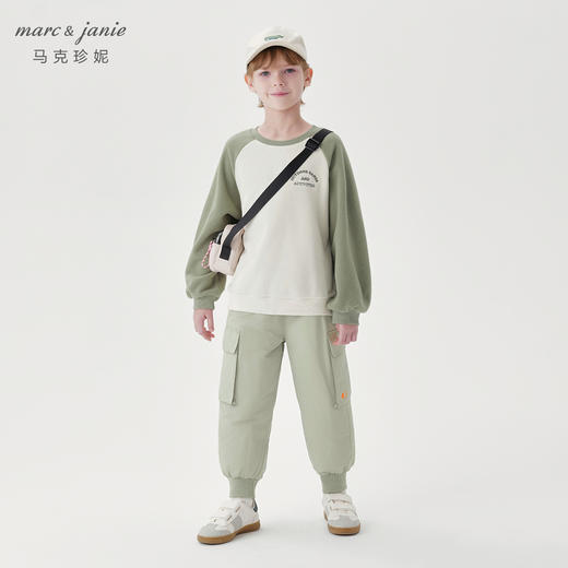 马克珍妮男女童元气休闲撞色摇粒绒卫衣秋冬新款241397 商品图4