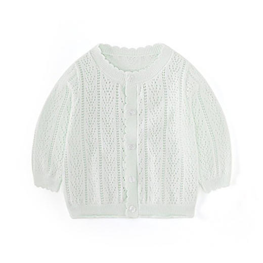 婴儿纯棉开衫外套薄韩版女宝宝公主镂空防晒空调衫夏小童春装 商品图4