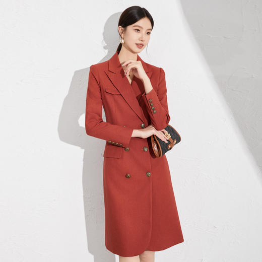 艾尚臣职业连衣裙2024年教师面试女装播音主持人秋季新款西装裙子送腰带 商品图0