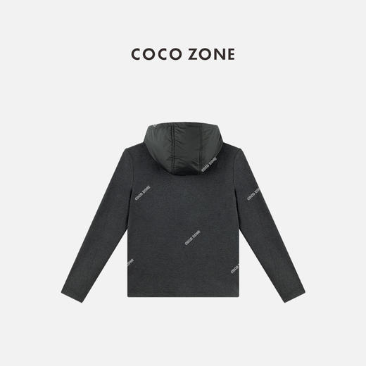 COCO ZONE 设计感简约半开领T恤气质连帽女上衣CC2C1895 商品图1